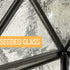 Seeded Glass Moravian Star Flush Mount Ceiling Light, 18-Inch, Black